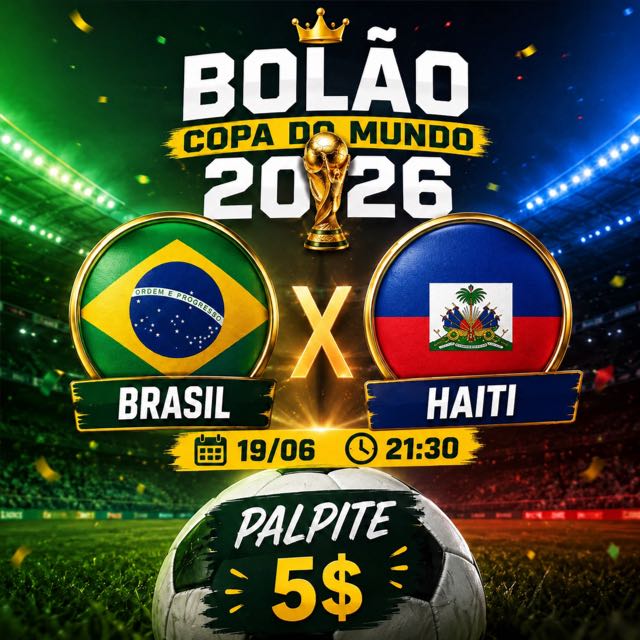 🏆 Bolão Copa 2026 | Brasil 🇧🇷 x 🇭🇹 Haiti
